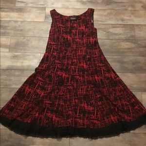 Black and red perceptions dress || Added ruffle